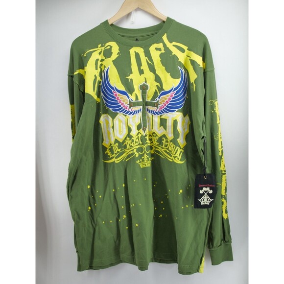 Blac Label Green Long‎ Sleeve T-Shirt Y2K Graphics Premium Product Size 3XL - Picture 1 of 8